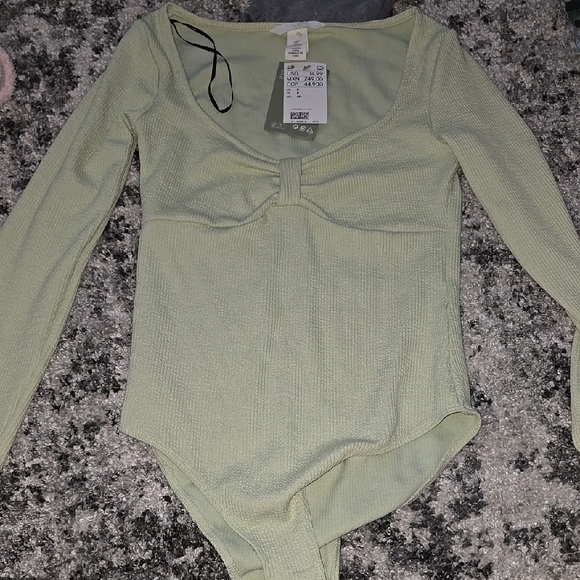 H&M Mint Long Sleeve Bodysuit - Picture 1 of 2
